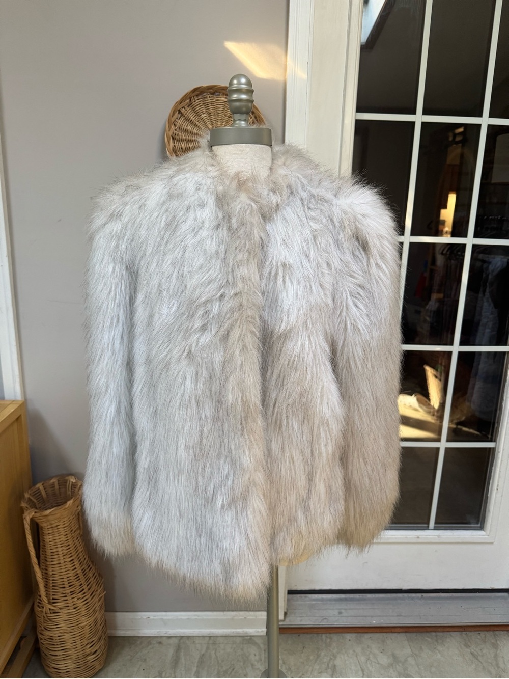 Jordache Light Gray Faux Fur Teddy Jacket